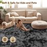 Rugs Living Room  160x230cm Dark Grey Large Rug for Living Room - Ultra Soft Fluffy Shaggy Rugs for Bedroom, Indoor Nursery Carpets for Kids Room Home Decor, Non Shedding, Anti-Slip Backing Image 2