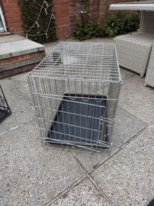 Small dog crate and black out cover