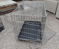 Small dog crate and black out cover