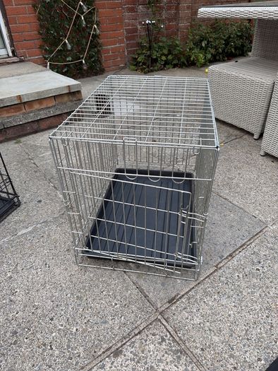 Small dog crate and black out cover