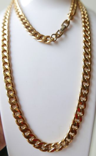 Vintage heavy Napier Gold-Plated Curb Chain Necklace length 30,4"