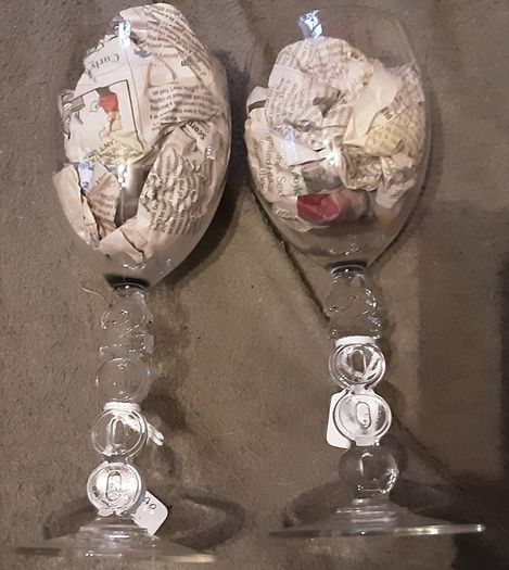 two millennium wine glasses