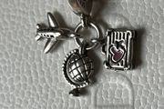 Pandora Airplane, Globe &amp; Suitcase Dangle Charm-like new