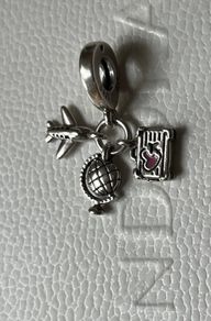 Pandora Airplane, Globe & Suitcase Dangle Charm-like new