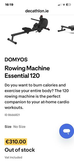 rowing machine domyos essential 120