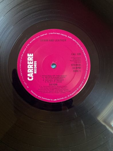 Saxon "Denim and Leather " vinyl