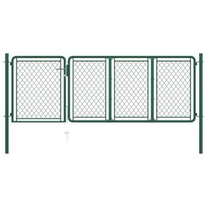Garden Gate Steel 75x350 cm Green