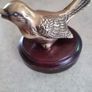 Vintage Brass Bird On Wood plaque/felt bottom. Image 3