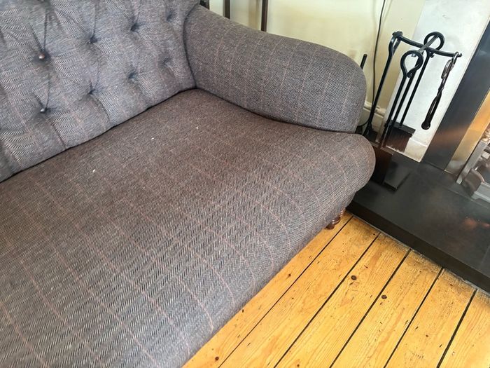 2/2.5 seater Button Harris Tweed couch/sofa