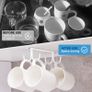 Mug Rack Under Cabinet - Coffee Cup Holder, 12 Mugs Hooks Under Shelf, Display Hanging Cups Drying Hook for Bar Kitchen Utensils White Image 2