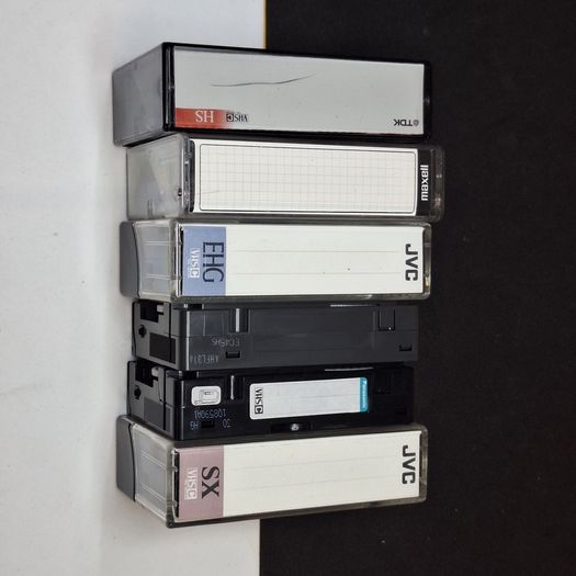 Mixed Lot of 6 Vintage VHS-C Camcorder Tapes - JVC, Panasonic, TDK, Maxell