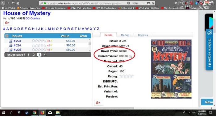 House Of Mystery ! Issue #224 ! Bronze Age Horror Comic from 1974 !  Current value of NM 90.00 Dollars !!