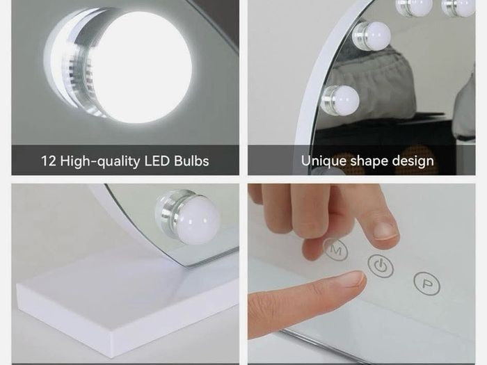 Mirror with LED light