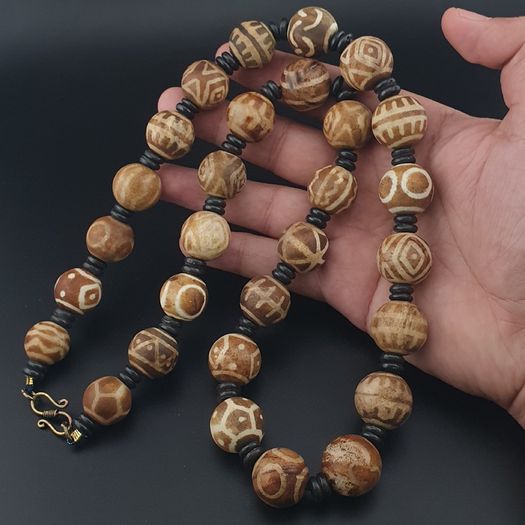 Burmese Antique Pumtek Pyu Beads Necklace 24 inches