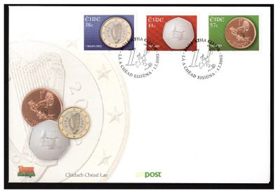 2002 Ireland Euro Currency Commemorative Stamps An Post First Day Cover (FDC)