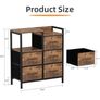Chest of Drawers Bedroom with 5 Drawers, Tall Dresser with Shelf, Fabric Dresser for Entryway Hallway Living Room, Closet Storage Drawer, Rustic Brown Image 5