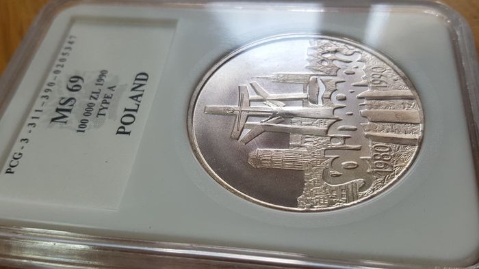 Poland 100000 zlotych 1990 solidarity silver coin