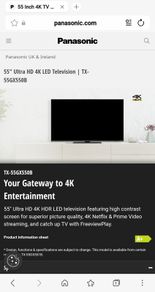 Panasonic  55" 4k TV