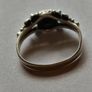Vintage Sterling Silver Black Stone Floral Ring UK J/K EU 50 Image 5