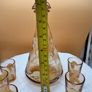 Vintage Amber Glass Liqueur Set Decanter and 5 Glasses Image 4