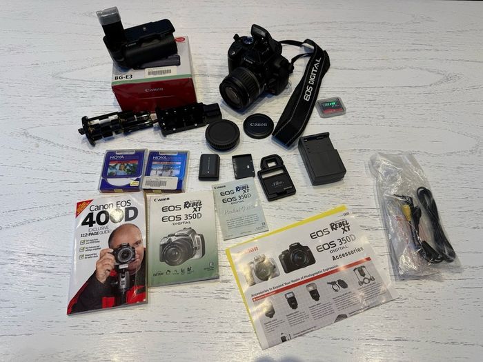 Canon EOS Rebel XT with 18-55mm lense and extras