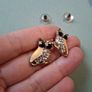 Gold tone owl stud earrings Image 4