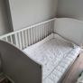 White baby cot SMAGORA IKEA mattress+extras Image 3