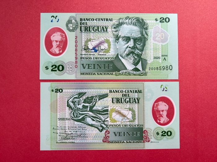 Uruguay   20 Pesos  2020  Pick  101a. Polymer / Plastic ( Uncirculated )