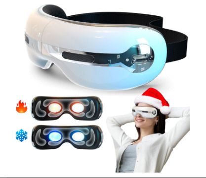 Adamson eye massager for migraine relief with Heat and Cooling for Migraines + Dry Eyes + Dark Circles | Rechargeable, Bluetooth Music + Improve Sleeping