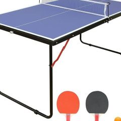 FREE EXPRESS SHIPPING Folding Ping Pong Table Game Set, Portable Indoor Outdoor Table Tennis Table with 2 Paddles, 3 Balls and Net