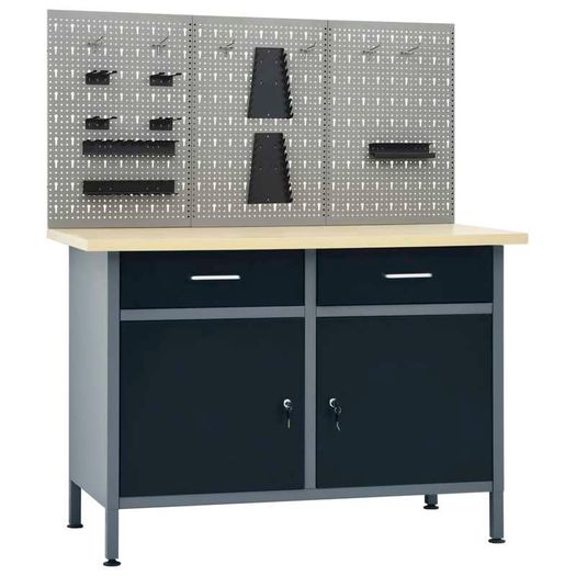 Workbench with Three Wall Panels