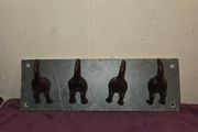 Cast Iron and Slate Dog Tail Coat Rack