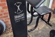 weights barbell dumbells bench
