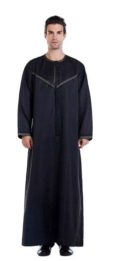 Brand New Xingsiyue Muslim Kaftan for Men - Islamic Arabic Robes Long Sleeve Loose Ethnic Clothing Dubai Middle East Jubba Thobe