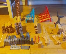 Large collection of toy train track (wood & plastic)