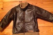 Age 5 Brown Leather Look Fleece Lined Jacket