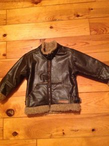 Age 5 Brown Leather Look Fleece Lined Jacket