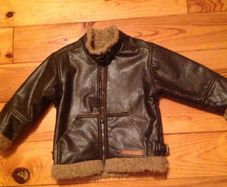 Age 5 Brown Leather Look Fleece Lined Jacket