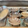 Vintage Carved Acacia Wood Shell Bowl Set 7 Pc Serving Salad Snack Nesting Image 10