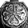 Antique glass inkwell - brass lid Image 6