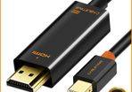 Cabletime 2M Mini DisplayPort (Thunderbolt) to HDMI 1080P Male (Video-Audio) TV (Gold-Plated) Cable (Black) (Brand New/Warranty)