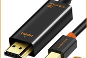 Cabletime 2M Mini DisplayPort (Thunderbolt) to HDMI 1080P Male (Video-Audio) TV (Gold-Plated) Cable (Black) (Brand New/Warranty)