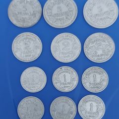 FRANCE WORLD WAR  2 set of 12  Aluminium Coins