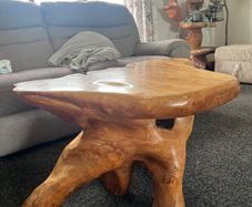 Solid wood coffee root table