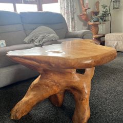 Solid wood coffee root table