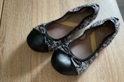 Girls gorgeous ballet flats black tweed comfy and cute 37 4.5