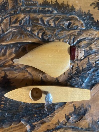 Antique wooden Wine bottle screwcork opener