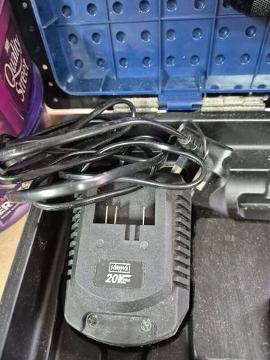 brand new cordless drill with 2 batteries, a charger, and carry case.