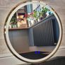 LED Bathroom Mirror Gold Dual LED Defogger Antifog 80cm Image 4