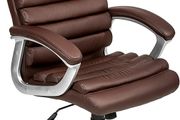 Executive Office Chair Swivel Chair With Padded Armrests Brown Nationwide Delivery